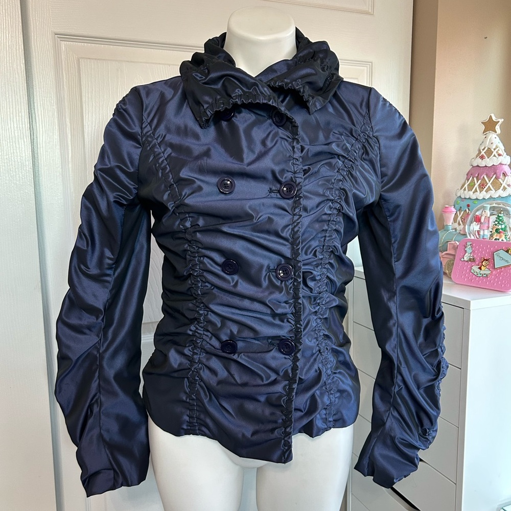 Katherine Barclay Rouched Blue Jacket